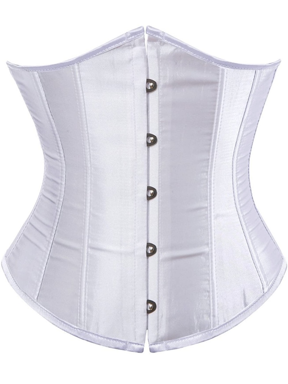 Women's Satin Under Bust Corset Bustier
Waist Training Cincher in White